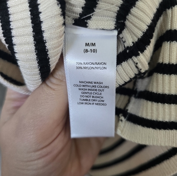 Beach Lunch Lounge Striped Ribbed Tank Top Black & White NWT Size M - Picture 5 of 6